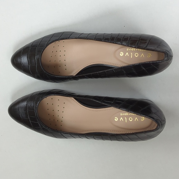 Easy Spirit Evolve Robin Crocodile Print Chunky Block Pump 10M Black - Picture 5 of 16